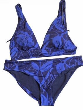 Skye Blue Floral Triangle Bikini Set - Women's Swim